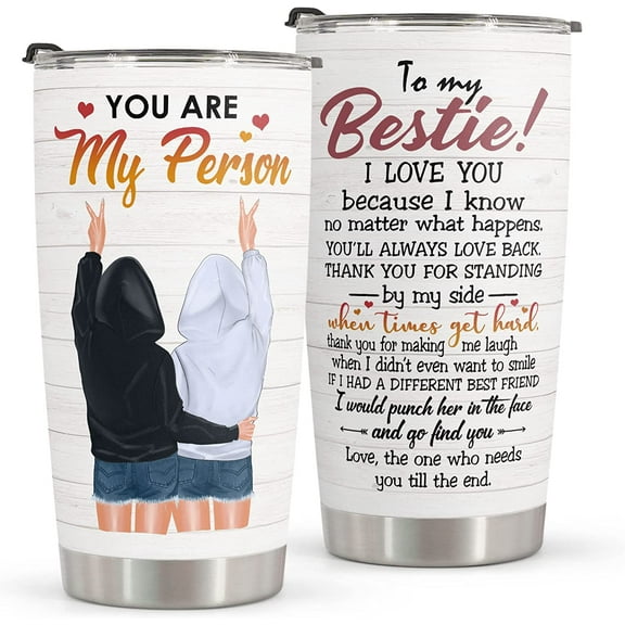 Gifts For Best Friend Women - Stainless Steel Tumbler 20oz - Mothers Day Gift For Bestie, Soul Sister, BFF, Coworker - Birthday Gift Idea For Best Friend Friendship Gifts For Women