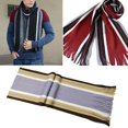 thumbnail image 3 of Yesbay Men's Classic Acrylic Shawl Winter Warm Long Fringe Striped Tassel Scarf Claret, 3 of 7