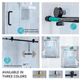 thumbnail image 4 of 56" - 60" W x 76" H Single Sliding Shower Door, Frameless Bathroom Sliding Door with 1/4" (6mm) Tempered Glass for Walk-in Shower, Matte Black, 4 of 9