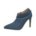 thumbnail image 2 of WQJNWEQ Shoes Women Spring and Fashion Slim Heel Denim Tassel High Heel Shoes Fall Sale, 2 of 6