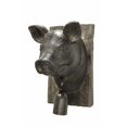 thumbnail image 2 of Benzara Striking Pig Head With Bell Wall Plaque, Brown, 2 of 2