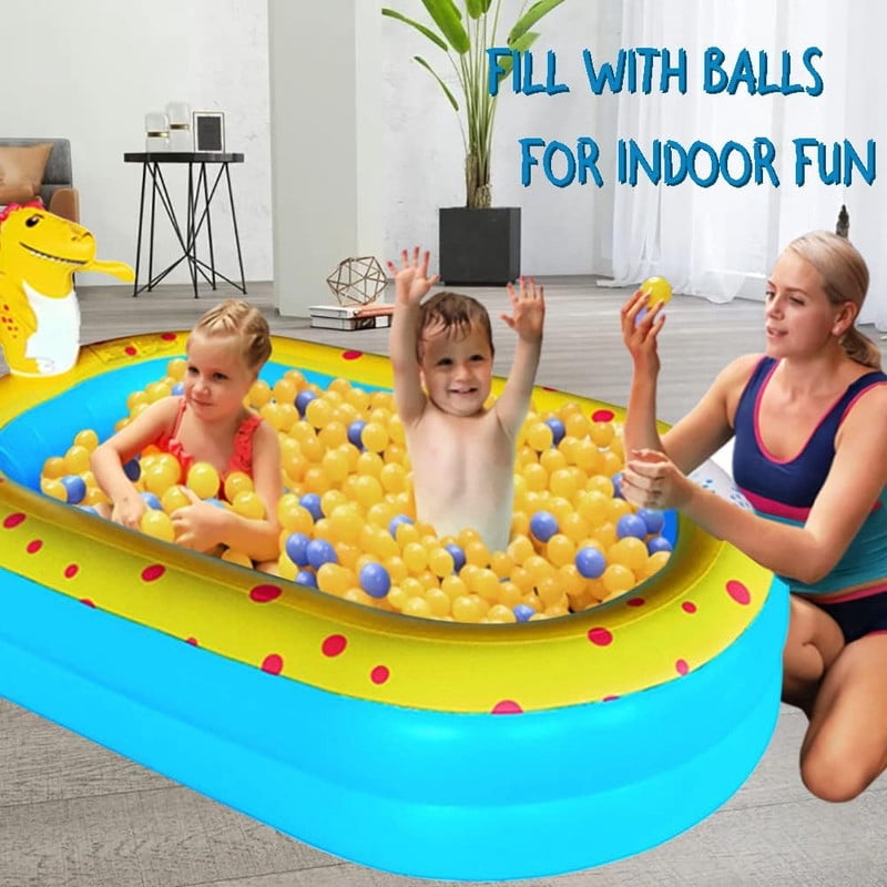 Inflatable Kids' Pool with Fun Dinosaur Theme and Water Spray Feature, Backyard Inflatable Pool Perfect for Kids' Summer Water Play, 67" x 41" x 32"