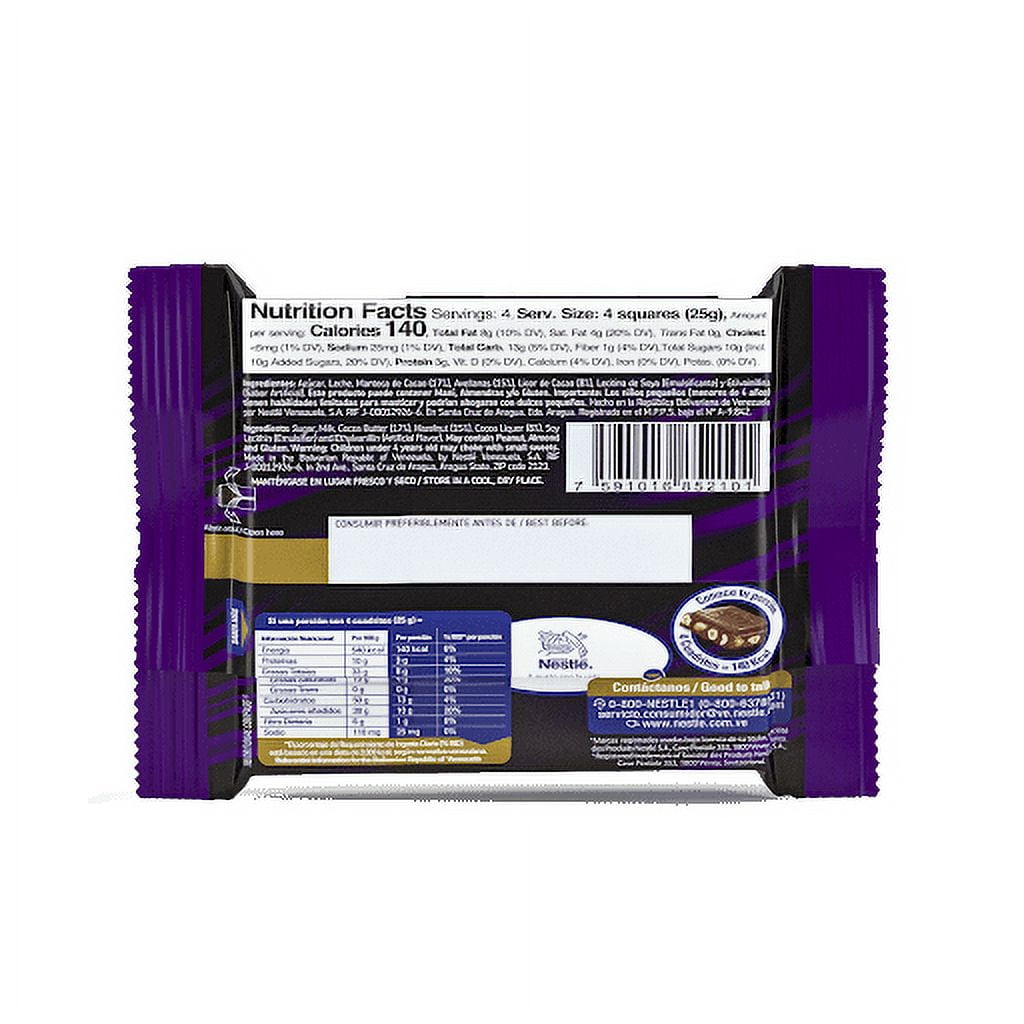 Savoy Carre Hazelnuts Milk Chocolate Bars – 10-Pack (100gr / 3.52oz Each)