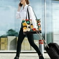 thumbnail image 5 of FORMRS Canvas Laptop Tote Bag for Women with 15.6" Computer Compartments Shoulder Handbag, Beige Geometric, 5 of 7