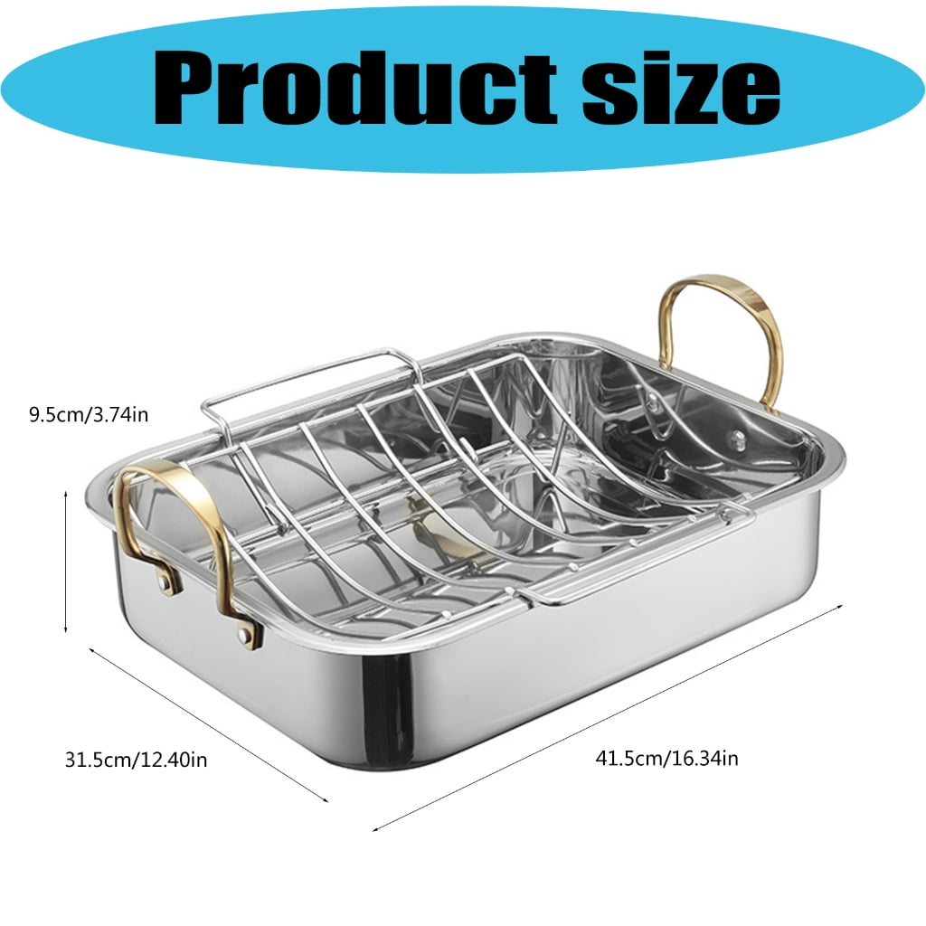 lanema Multipurpose Grill Pan Thicken For Safe Placement On Heat Sources Antirust Steel Promotes Cooking For Various Food
