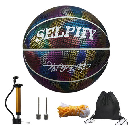 

Holographic Reflective Basketball-Glowing Holographic Basketball|Reflective Luminous Basketball Glow in the Dark Unique Boys Birthday Gift Outdoor Basketball Training