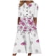 thumbnail image 2 of ICHUANYI Clearance Women Fashion Summer Casual Short Sleeve V-Neck Printing Dress Loose Dress(Pink, S) ICHUANYI WER2023080816187, 2 of 5