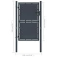 thumbnail image 3 of vidaXL Portail de Jardin Acier 100x150 cm Anthracite, 3 of 3
