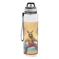 thumbnail image 2 of Kangaroos Hoodie Sports Water Bottle Portable Travel Mug 32oz BPA Free Leak Proof Straw Transparent Tritan for Gym Yoga Cycling Camping, 2 of 7