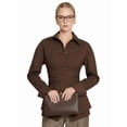 thumbnail image 5 of Women Fitted Button Down Shirt Cinched Waist Tops Long Sleeve Wrap Blouse Stylish Dressy Casual Outfit Brown S, 5 of 10