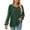 Green, variant on qolati Women's Dressy Casual Long Sleeve T-Shirts Trendy Solid Color V Neck Pleated Front Tunic Shirt Loose Fit Basic Lightweight Going Out Tops