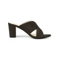 thumbnail image 3 of BLISSFUL STEP Women's Sandals Block Heels Crisscross Strap Mules Slide Sandals Coffee 7, 3 of 7