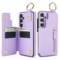 thumbnail image 2 of JTCASES for Samsung Galaxy S23 Plus Case, PU Leather Lychee Pattern Zipper Purse Finger Ring Buckle Card Slots Stand Shell for Samsung Galaxy S23 Plus Wear-resistant Shockproof Wallet Cover, Purple, 2 of 8