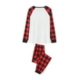 thumbnail image 6 of KelaJuan Family Matching Christmas Pajamas Set,Santa Penguin Elk Print Long Sleeve Tops + Plaid Long Pants, 6 of 8