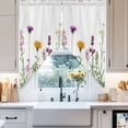 thumbnail image 4 of Spring Flowers Swag Curtain Valance for Windows, Colorful Wildflowers Window Treatments Short Swag Topper for Kitchen Windows Bathroom Bedroom, 36"x36", 4 of 8