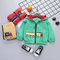 thumbnail image 2 of Gyratedream Spring Toddler Kids Baby Boys Cartoon Train Hooded Jacket Cotton Zipper Coat Outwear, 2 of 4
