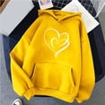 thumbnail image 2 of DDAPJ pyju Women Fall Fashion Hoodie , Heart Print Hooded Sweatshirt Teen Girls Casual Pocket Hoodie Long Sleeve Drawstring Pullover Sweatshirts Gift for Ladies, 2 of 4
