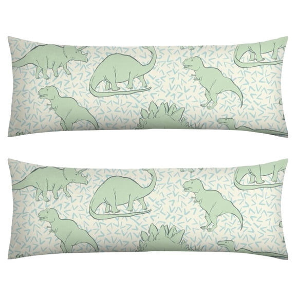 Funny Dinosaur Pillow Cover 20x54 - Breathable Full Body Pillowcase - Vibrant Cartoon Dino Pattern - Stretchy & Durable