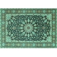 thumbnail image 1 of Ahgly Company Indoor Rectangle Medallion Turquoise Blue Traditional Area Rugs, 5' x 8', 1 of 4