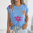 thumbnail image 6 of Roncen Women's Cap Sleeve Sweater Vest Crew Neck Sleeveless Casual Knit Tops 2026 Summer Clothes, 6 of 8