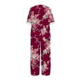 thumbnail image 5 of Birdeem Ensemble d'Été Imprimé pour Femmes Manches Mi-Longues Col Rond Haut Court + Pantalon Décontracté Ensemble de Détente Deux Pièces, 5 of 5