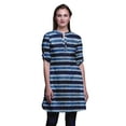 thumbnail image 1 of Bimba Short Kurtis For Ladies Printed Mandarin Collar Roll Up Sleeve Dress, 1 of 6