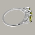 thumbnail image 4 of LBG British Made 18k White Gold Natural Peridot Womens Promise Ring - 33 size options - Size 5.75, 4 of 5