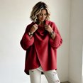 thumbnail image 5 of Coats For Women Short Fuzzy Cuff Draped Collar Loose Fit Outerwear Solid Color Long Sleeve Casual Jacket For Fall Winter, 5 of 6