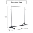 thumbnail image 4 of EDTara Heavy Duty Steel Garment Rack, z-Shape Single Rail With 300lb Capacity, Lockable Wheels, 2 Pvc Powder Covers, Hooks for Retail & Entryway, 4 of 8