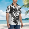thumbnail image 5 of Daiia Majestic Wolf Landscape Hawaiian Shirt for Men Gentle Cotton Regular Short Sleeve Casual-3X-Large, 5 of 9