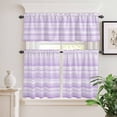 thumbnail image 6 of Purple Striped Curtain Valances Set Nature Abstract Art Classic Kitchen Curtains 36&nbsp;inch Length Rod Pocket Valance and Tiers 3 Piece Set Small Bedroom Bathroom Laundry Decor, 6 of 9