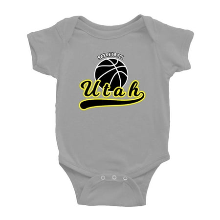 

Cute Utah Baby Outfits Basketball Fan Sports Baby Clothes (Gray 0-3 Monthes)