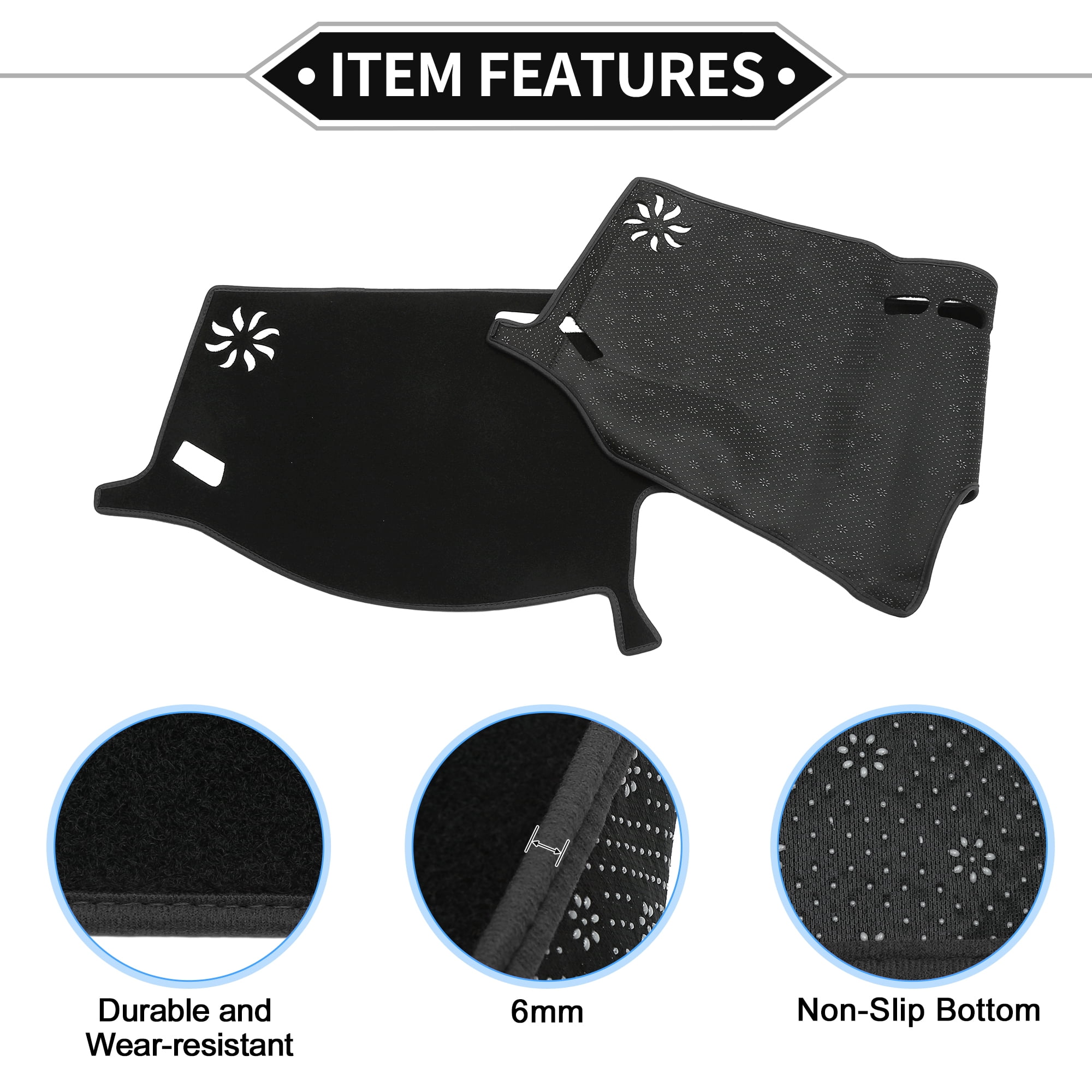 Unique Bargains Dash Cover for Lexus LX 2016-2020, Non-Slip Polyester Black Interior Dashboard Cover Mat Pad Carpet