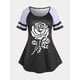 thumbnail image 1 of Camiseta Talla Extra Estampado Rosa Manga Raglán Rosegal Camisetas tallas grandes, 1 of 5