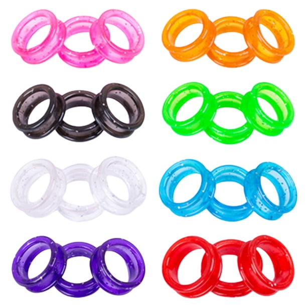 Tijeras de silicona para dedo, anillos para el cuidado de perros, tijeras para mascotas, anillo, inserciones para el pulgar, 24 Uds.