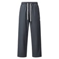 thumbnail image 7 of Gytharion Summer Casual Mens Long Pants Loose Straight Leg Pants Elastic Waist Drawsting Trousers, 7 of 7