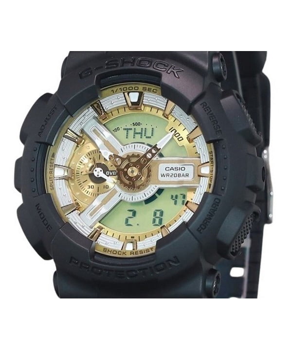 Casio G-Shock Analog Digital Resin Strap Gold Dial Quartz GA-110CD-1A9 200M Men's Watch