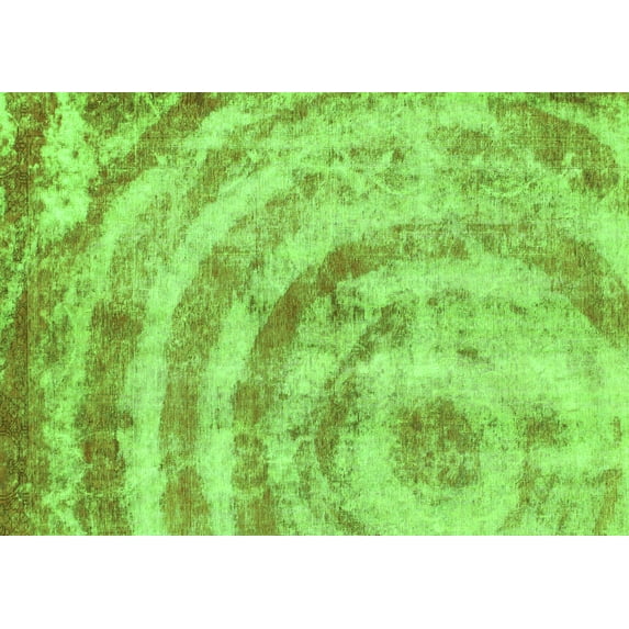 Ahgly Company Indoor Rectangle Abstract Green Modern Area Rugs, 6' x 9'