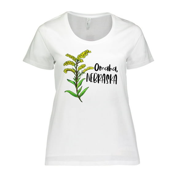 Inktastic Omaha, Nebraska Goldenrod Flower Women's Plus Size T-Shirt