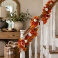 thumbnail image 2 of Halloween Sale Clearance!Fall Decorations for Home, Fall Artificial Maple Leaf Garland Thanksgiving With Pumpkins For Fireplace Mantel Door Decor, 2 of 7
