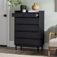 thumbnail image 5 of Walker Edison Mid-Century Modern 6-Drawer Wood Dresser, Solid Black, 5 of 23