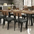thumbnail image 2 of Amisco Symmetry Dining Chair - Grey Faux Leather / Light Brown Distressed Wood / Black Metal (Set of 2), 2 of 7