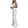 thumbnail image 2 of hirigin Women's Tank Jumpsuit, Sleeveless Square Neck Solid Color One-Piece Romper Skinny Pants, 2 of 9