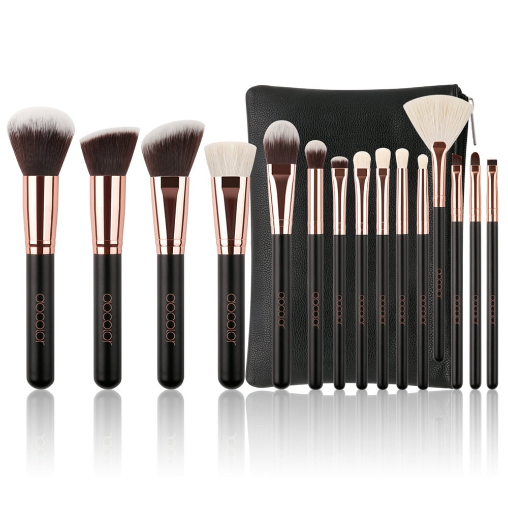Docolor Professional Makeup Brushes Set with Cosmetic Case, 15Pcs