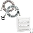 thumbnail image 1 of 4 Inch Louvered Exhaust Dryer Vent Cover Outdoor Exhaust Cap with Aluminum Built-in Pest Guard Screen and Screws & 15ft LONG Washing Machine Hoses 3/4'' Standard Interface, 1 of 8