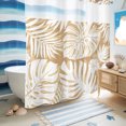 thumbnail image 6 of No Hook Shower Curtain, Palm Tree Monstera Shower Curtains for Bathroom with See Through Top Window, Cream Beige Leaf Boho Botanical Tropical Waterproof & Washable Bath Curtain 66"x72", 6 of 9