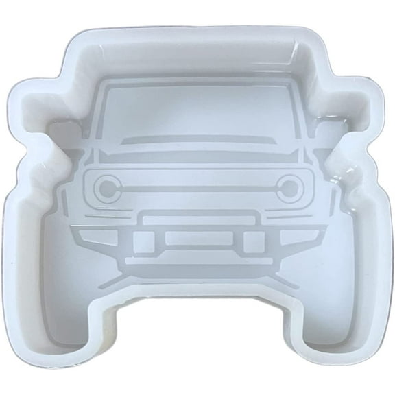Bronco SUV Grill Car Freshie Silicone Mold  3.5 x 2.5 x 0.08 inches for Scented Aroma Beads Car Candle, Soap Oven Safe to 450 F Bake Heat Resistant Truck