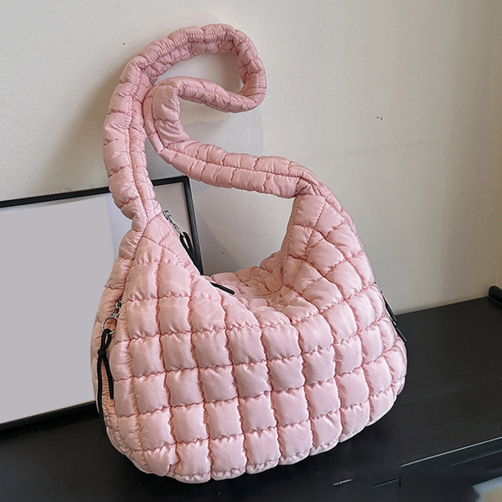 Modisza Puff Tote Bag for Women Quilted Large Crossbody Bags Crescent Travel Slouchy Hobo Handbag