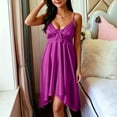 thumbnail image 5 of CHUMUD Petite Womens Summer Nightgowns V-Neck Spaghetti Strap Nightgown, Casual Sleeveless Pajamas Babydoll Sleep Dress, 5 of 8