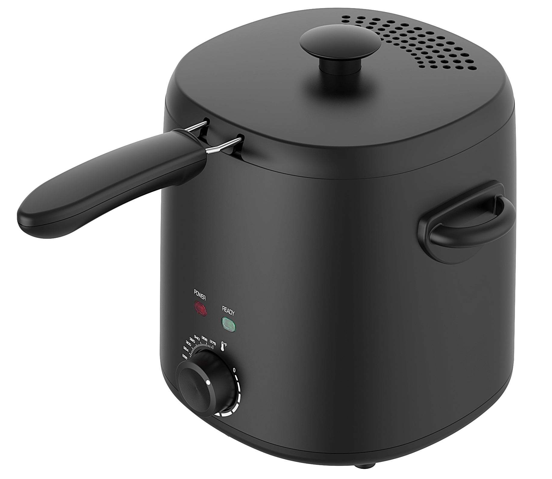 Mainstays Matte Black 2-Quart 1000W Electric Deep Fryer with Adjustable Thermostat